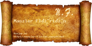 Maszler Flórián névjegykártya